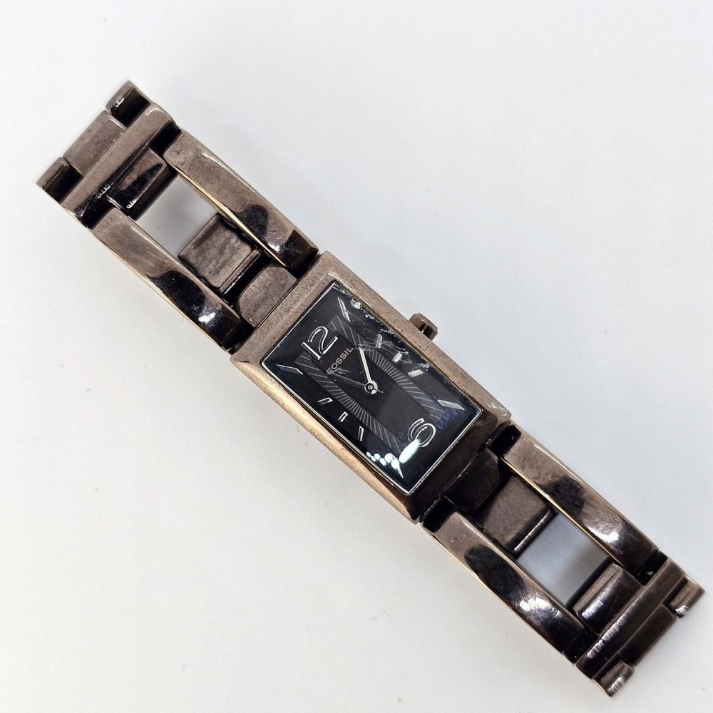 Fossil Women's Watch 16MM Copper‎ Tone Dial Bracelet 6" New Battery